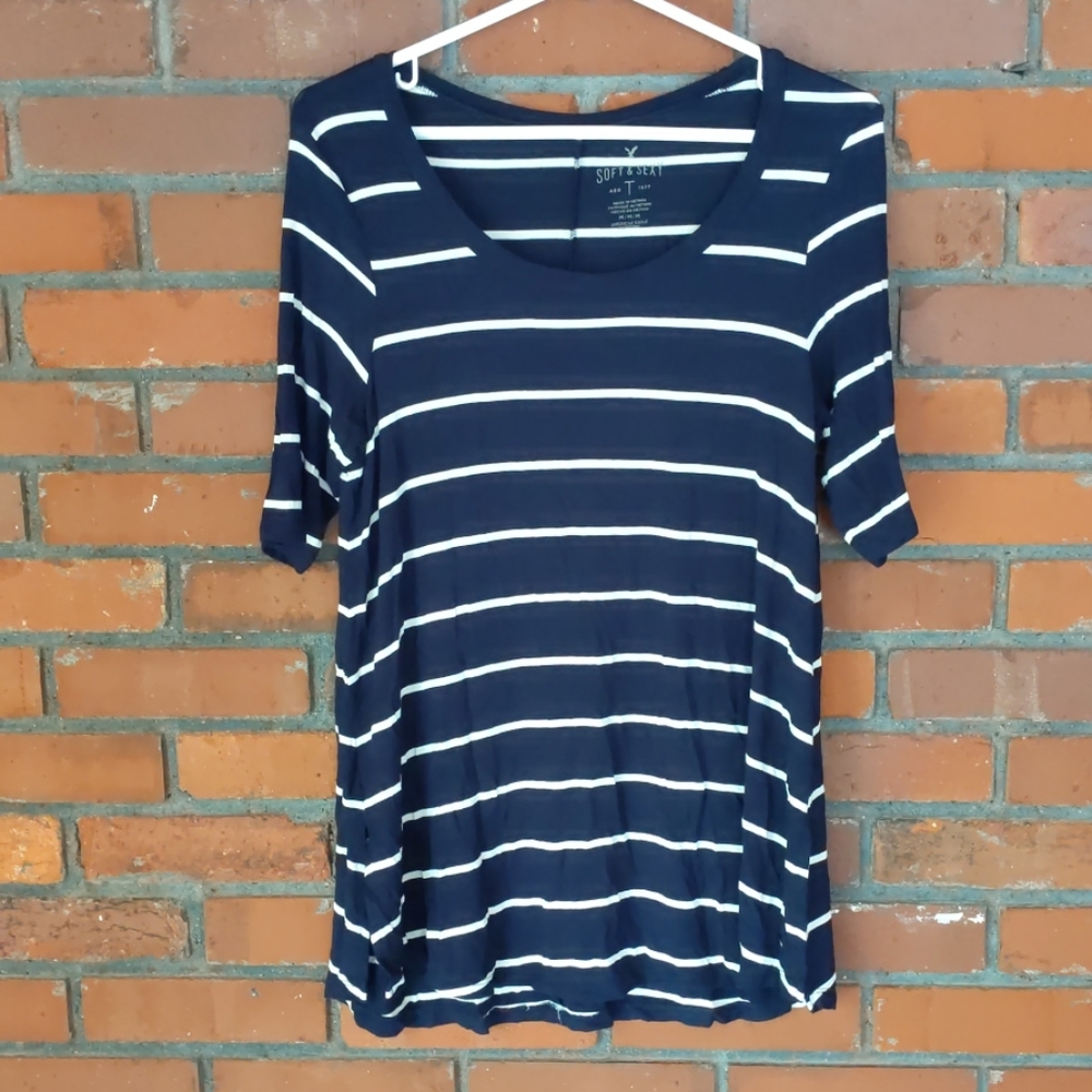 American Eagle Navy and white stiped Tunic - Picture 6 of 6